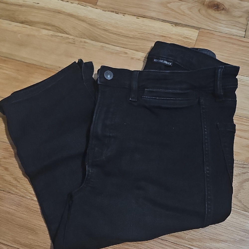 American Eagle Outfitters Black Stretch Jeans Capri